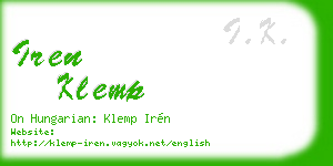 iren klemp business card